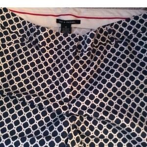 Zac & Rachel Navy and White Geometric Pants